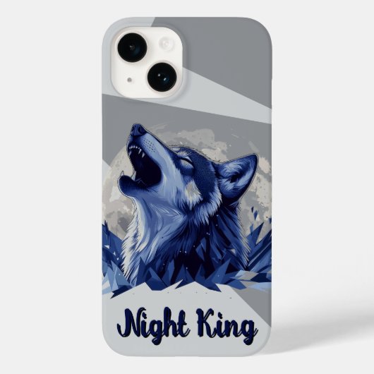 Night King: een huilende wolf met maan Case-Mate iPhone Case (Achterkant)