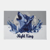 Night King: een huilende wolf met maan Deurmat (Voorkant)