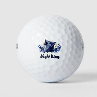 Night King: een huilende wolf met maan Golfballen