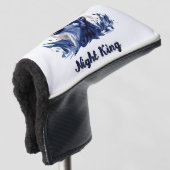 Night King: een huilende wolf met maan Golfheadcover (3/4 voorkant)