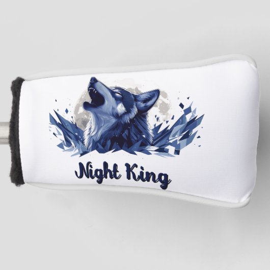 Night King: een huilende wolf met maan Golfheadcover (Voorkant)