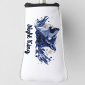 Night King: een huilende wolf met maan Golfheadcover (Draai 90)