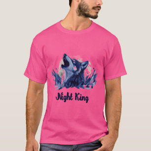 Night King: een huilende wolf met maan T-shirt
