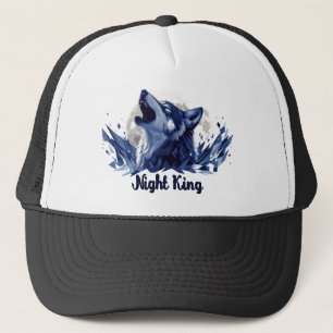 Night King: een huilende wolf met maan Trucker Pet