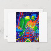 Night Knitting beroemd gemaakt door Piliero Briefkaart (Voorkant / Achterkant)