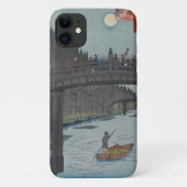 Night Kyobashi Bridge  Ukiyo-e Japanse kunst Case-Mate iPhone Case (Achterkant)