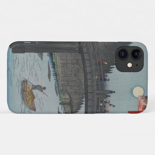 Night Kyobashi Bridge  Ukiyo-e Japanse kunst Case-Mate iPhone Case (Achterkant (horizontaal))