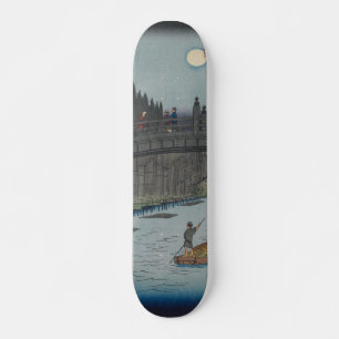 Night Kyobashi Bridge Ukiyo-e Japanse kunst Persoonlijk Skateboard