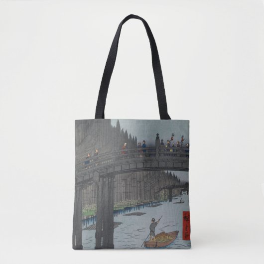 Night Kyobashi Bridge  Ukiyo-e Japanse kunst Tote Bag (Voorkant)