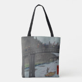 Night Kyobashi Bridge  Ukiyo-e Japanse kunst Tote Bag (Achterkant)