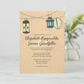 Night Lantern Wedding Invitations Kaart (Staand voorkant)