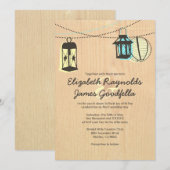 Night Lantern Wedding Invitations Kaart (Voorkant / Achterkant)
