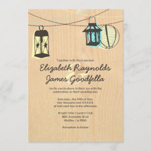 Night Lantern Wedding Invitations Kaart