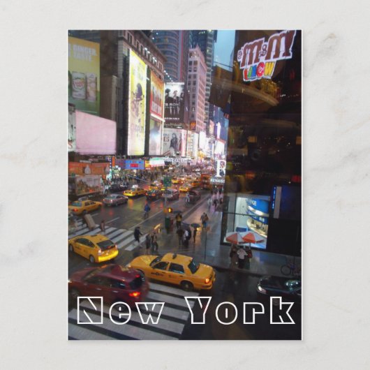 Night Life on Broadway - New York Briefkaart (Voorkant)