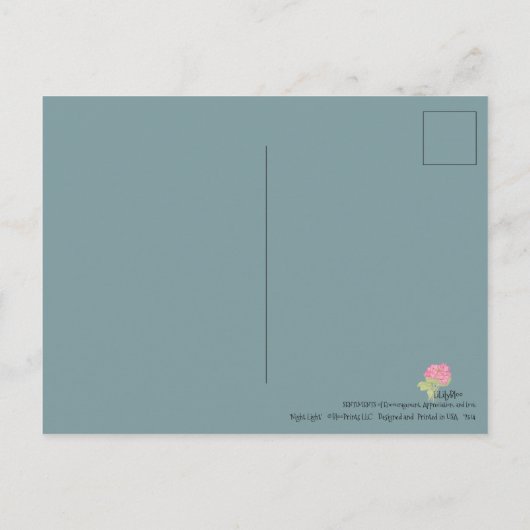 *'Night Light' design Briefkaart (Achterkant)