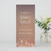 Night Light Fireflies Field Rustiek Trouwprogramma Programmakaart (Staand voorkant)