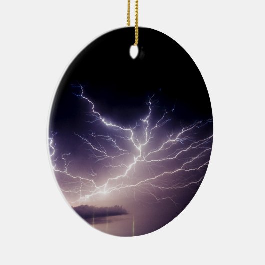 Night Lightning Keramisch Ornament (Rechts)