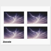Night Lightning Rechthoekige Sticker (Vel)