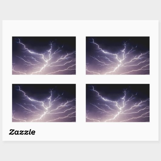 Night Lightning Rechthoekige Sticker (Vel)