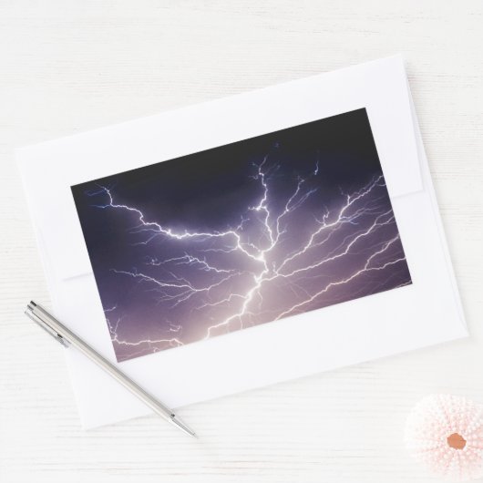 Night Lightning Rechthoekige Sticker (Envelop)