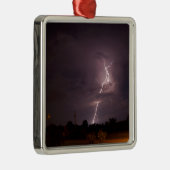Night lightning Storm wolken Metalen Ornament (Rechts)