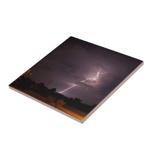 Night lightning Storm wolken Tegeltje (Zijkant)