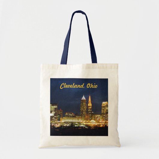 Night Lights Cleveland Ohio Canvas tas (Voorkant)