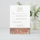 Night Lights Fireflies Rustic Wedding RSVP Kaartje (Staand voorkant)