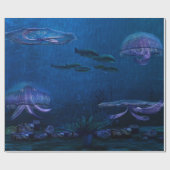 Night Lights Jellyfish Aquarium Cadeaupapier (Vlak)