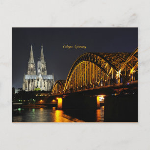 Night Lights of Keulen, Duitsland Briefkaart