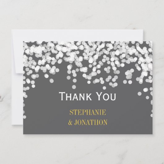 Night Lights Star Lights Geel Grijs Dank je Bedankkaart (Voorkant)