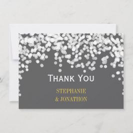 Night Lights Star Lights Geel Grijs Dank je Bedankkaart