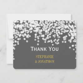 Night Lights Star Lights Geel Grijs Dank je Bedankkaart