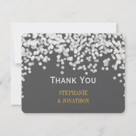 Night Lights Star Lights Geel Grijs Dank je Bedankkaart