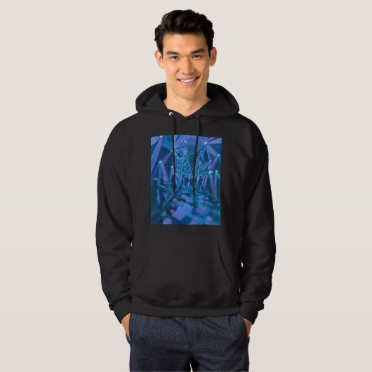 Night Lights Tunnel Hoodie Plain Zwart (Voorkant volledig)