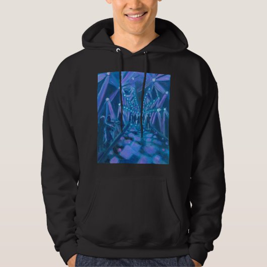 Night Lights Tunnel Hoodie Plain Zwart (Voorkant)