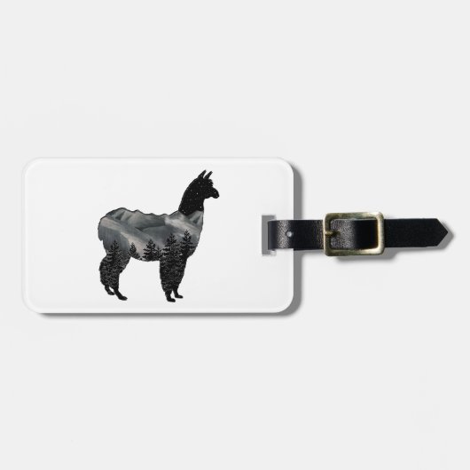 Night Llama Bagagelabel (Voorkant horizontaal)