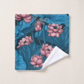 Night lotus garden bad handdoek (Wasdoekje)