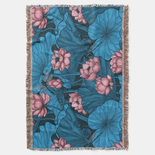 Night lotus garden deken (Voorkant Verticaal)