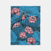 Night lotus garden fleece deken (Voorkant)
