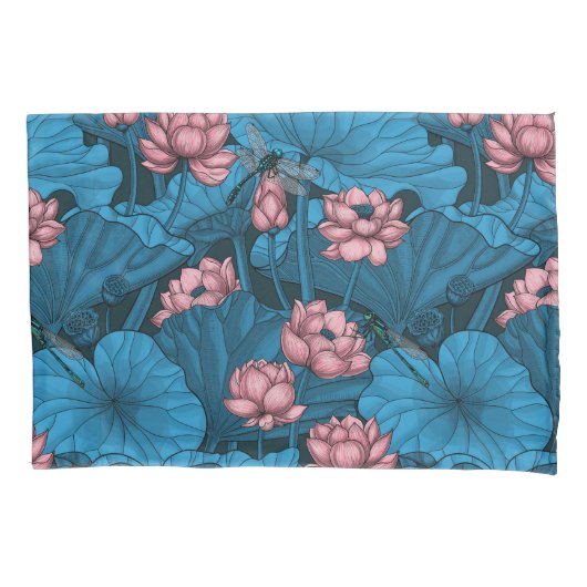 Night lotus garden kussensloop (Voorkant)