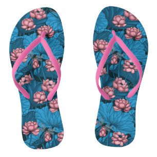 Night lotus garden teenslippers