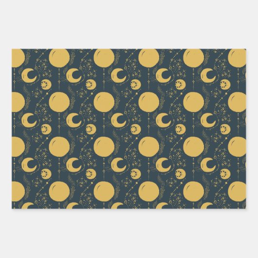 Night Magic Witchy Dark Boho Glam Celestial Pastel Inpakpapier Vel (Voorkant 3)