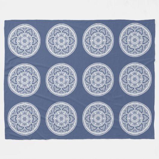 Night Mandala Fleece Deken (Voorkant (Horizontaal))