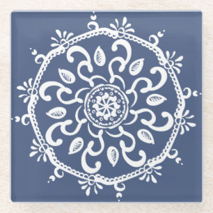 Night Mandala Glazen Onderzetter