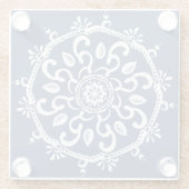 Night Mandala Glazen Onderzetter (Achterkant)