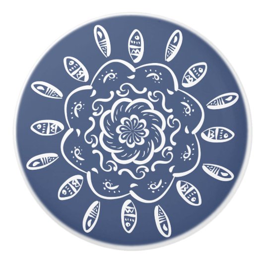 Night Mandala Keramische Knop (Voorkant)