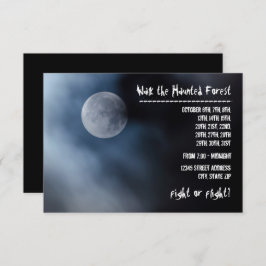 Night Moon - 3x5 Haunted Forest Invitation Kaart