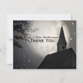 Night Moon Country Church Dank u wel Bedankkaart (Voorkant)