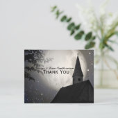 Night Moon Country Church Dank u wel Bedankkaart (Staand voorkant)